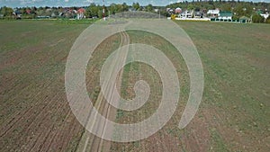 A general plan of a dug-up field, taken from a drone.
