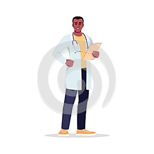 General practitioner semi flat RGB color vector illustration