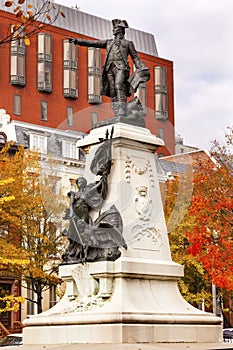 General Rochambeau Statue Lafayette Park Autumn Washington DC