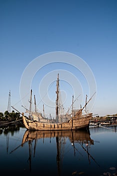 General shot, of old caravels photo