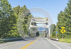 General steel bridge in country side in america