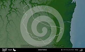 General Toshevo outlined, Bulgaria. Physical