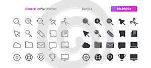 General UI Pixel Perfect Well-crafted Vector Thin Line And Solid Icons 30 3x Grid for Web Graphics and Apps.