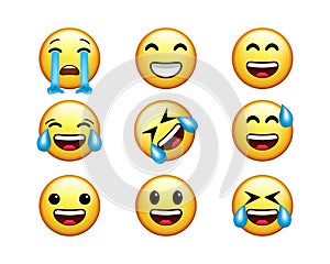 Set of Yellow Unicode Emoji