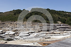 General view of the ancient salt pans in AÃÂ±ana, Basque Country, Spain photo