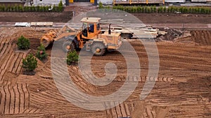 General view of the construction site of a residential area in the city