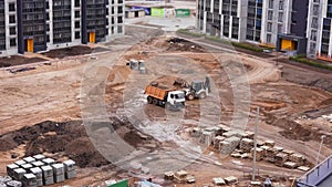 General view of the construction site of a residential area in the city