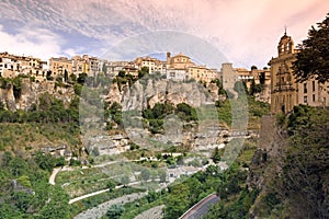 General view of Cuenca town in the morning. Castilla-La Mancha,