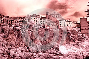 General view of Cuenca town in the morning. Castilla-La Mancha, Spain