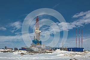 Deep drilling rig for oil and gas photo