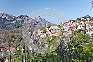 General view of Evisa Village in Corsica Island