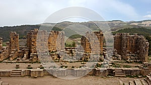 General view of the forum, ruin of djemila , algeria