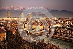 General view of Grenoble in Isere, France