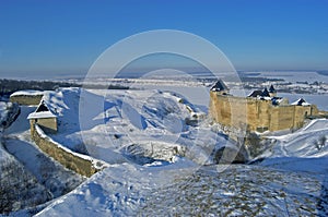 General view of Khotyn fortress in addition it is also winter photo