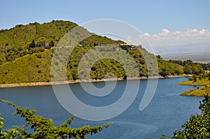General view of the lake Embalse Dique los Molinos in Cordoba photo