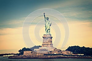 General view of liberty island, New York photo