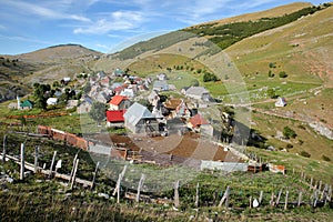 General view of Lukomir village, surrounded by  Bjelasnica mountains photo