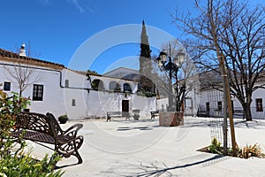 General view of the MuÃÂ±iz Pablos square in Castano del Robledo, magical town of Andalusia. Huelva, Spain photo