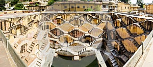 Panorama of Panna Meena ka Kund stepwell, Jaipur, India photo