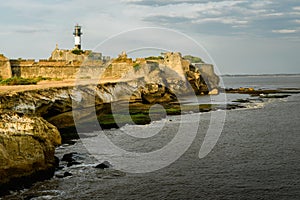 General view on the Portuguese fort in the Diu town in the Gujarat state in India