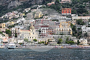 General view of Positano Town in Naples, Italy