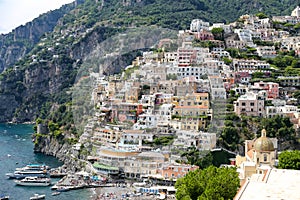 General view of Positano Town in Naples, Italy