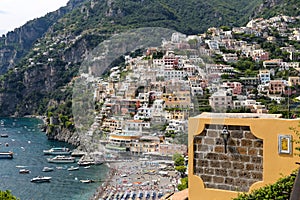 General view of Positano Town in Naples, Italy