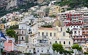 General view of Positano Town in Naples, Italy