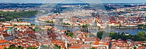 General view of Prague's historic center and the river Vltava