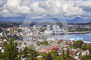 General view of the Puerto Montt port city, Chile photo