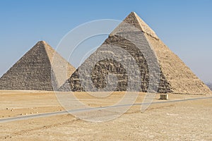 General view of Pyramids of Giza, Egypt