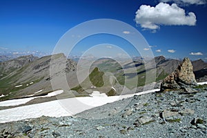 General view of Saint Veran valley from Caramantran peak above Agnel pass photo