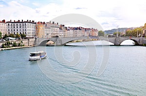 General view of the Saone river Lyon France