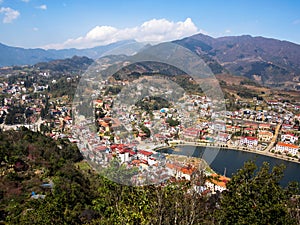 General View of Sapa Town, Lao Cai District, Vietnam photo