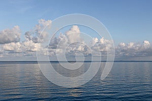 General view of sea and the blue sky