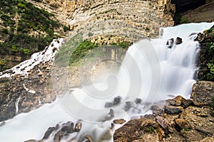 Strong stream from Afqa waterfall in spring, Lebanon