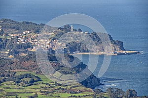 General view of the town Lastres in Spain