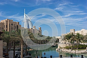 A general view of the world's first seven stars luxury hotel Burj Al Arab