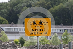 General Warning Sign Quicksand At Muiden The Netherlands 13-7-2022