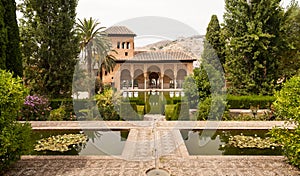 Generalife gardens inside the Alhambra palace photo