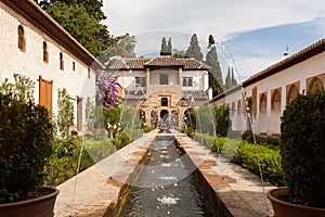 Generalife water feature of the Alhambra palace