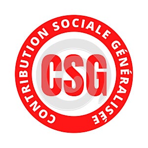 Generalized social contribution symbol icon in France photo