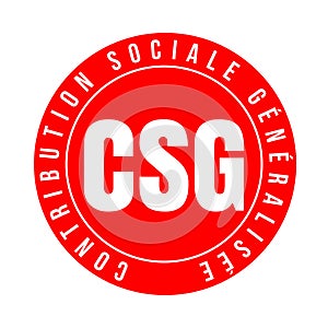 Generalized social contribution symbol icon in French language