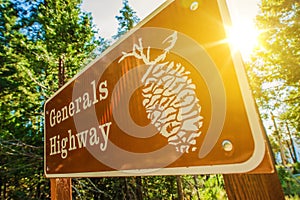 Generals Highway Sign
