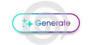 Generate AI button. Buttons with Generate AI symbols. Flat design style for Apps, Websites, Interfaces, and mobile apps.