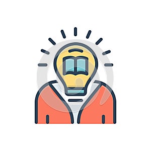 Color illustration icon for Generate, book and originate