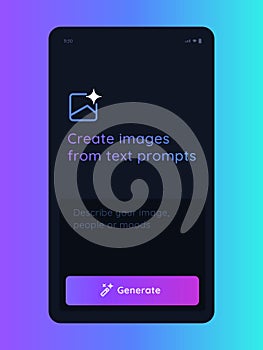 Generate image with artificial intelligence generative AI user interface application mobile smartphone app create