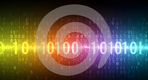 Glowing Binary Code in a Vibrant Futuristic Style Gradient