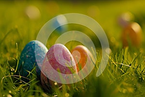 Happy easter absurd Eggs Easterly Basket. White cheery Bunny rosebud pink. game development background wallpaper photo