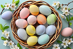 Happy easter artisanal Eggs Chocolate Bunny Basket. White Shaded gradients Bunny Happiness. Eggcellent background wallpaper